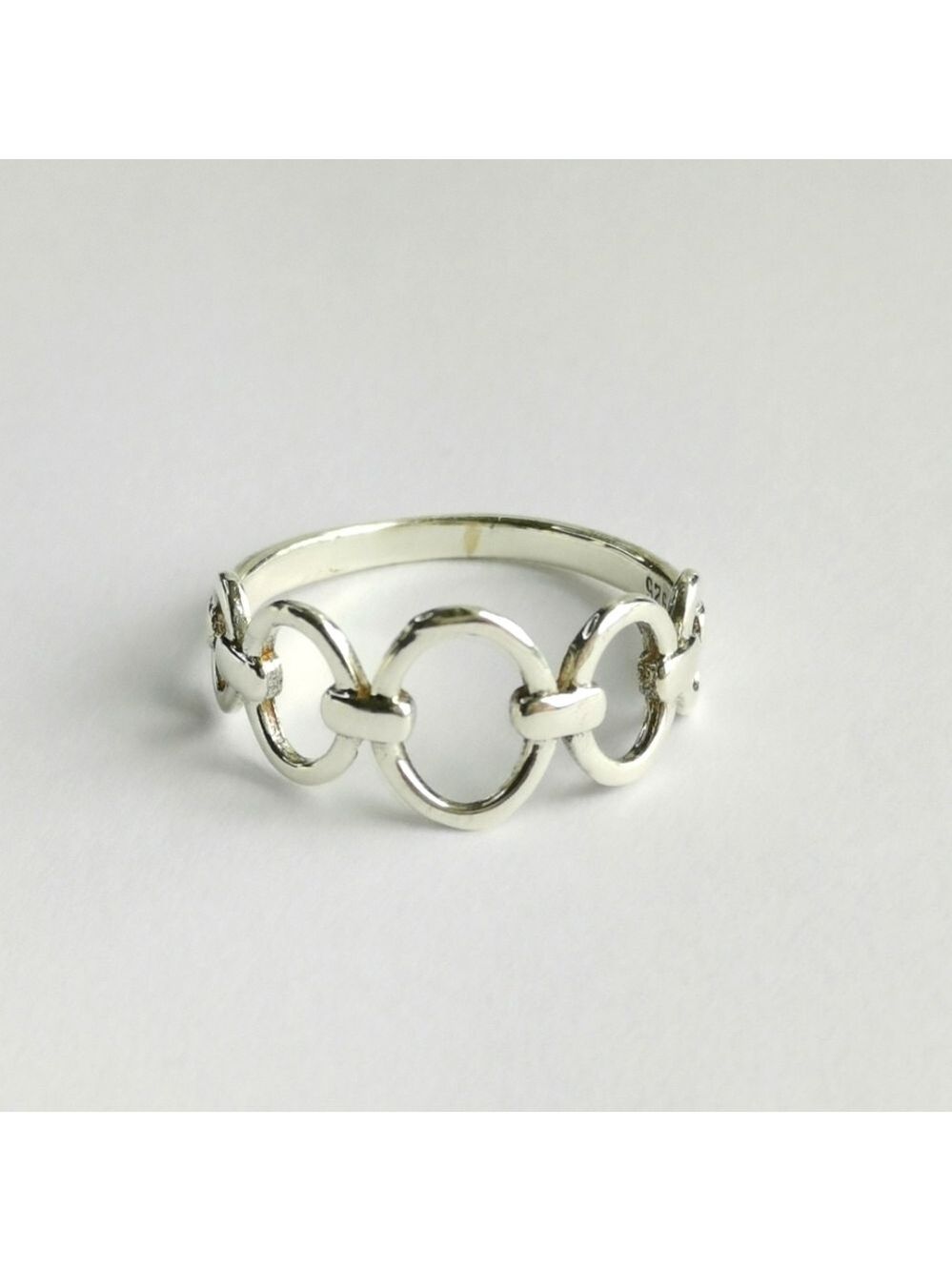 Sterling Silver Chain Link Design Ring Size 7